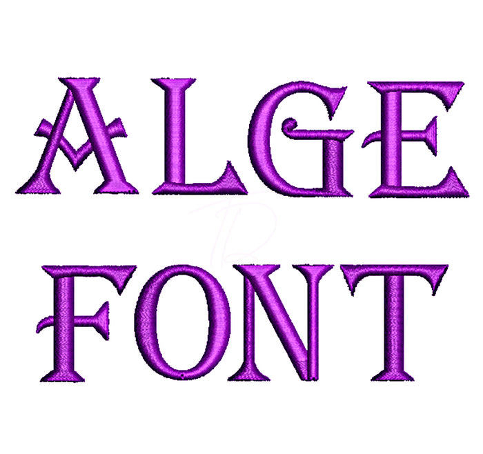 Algerian 3D Puff Embroidery Font