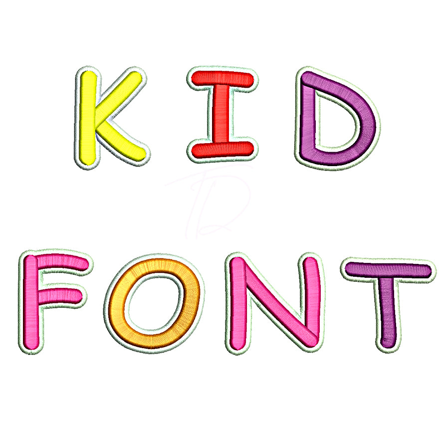 Kid 3D Puff Embroidery Font