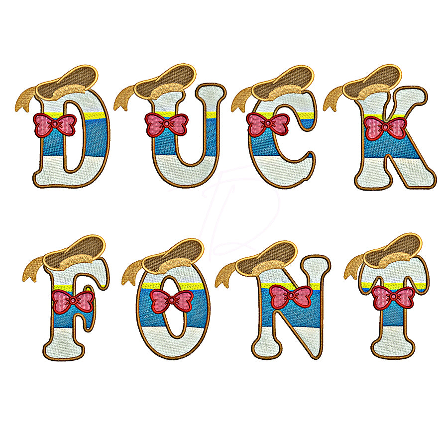 Duck Embroidery Font