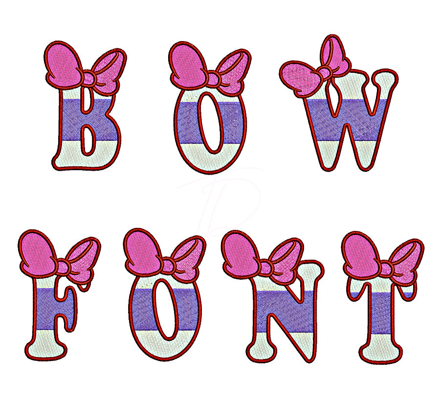 Bow Mouse Embroidery Font