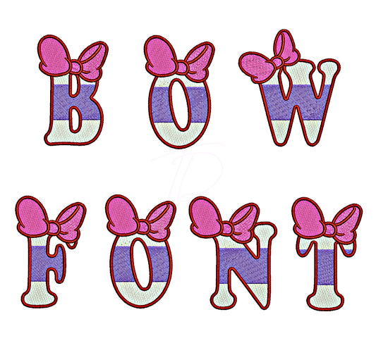 Bow Mouse Embroidery Font