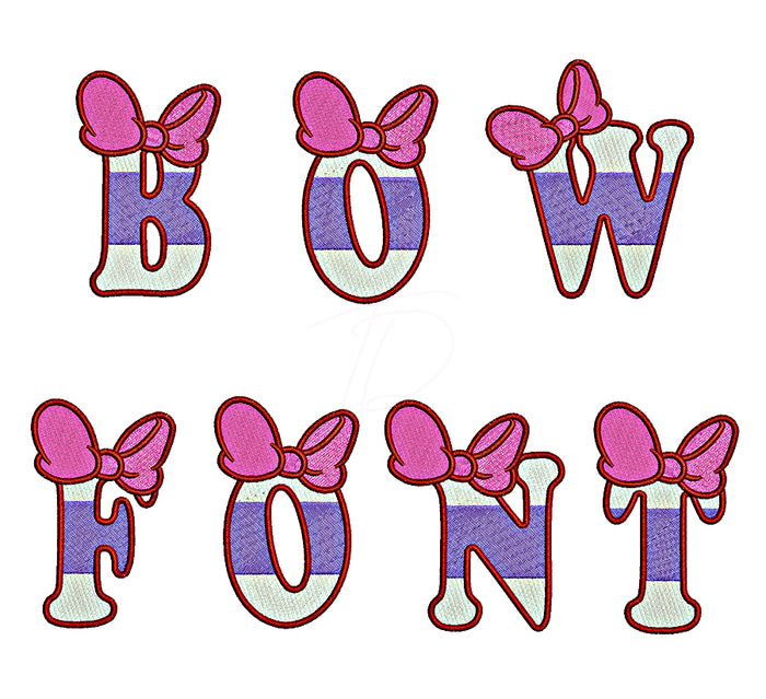 Bow Mouse Embroidery Font
