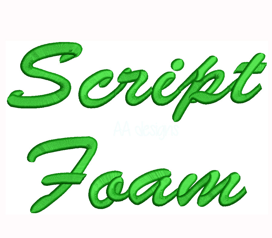 Script 3D Puff Embroidery Font