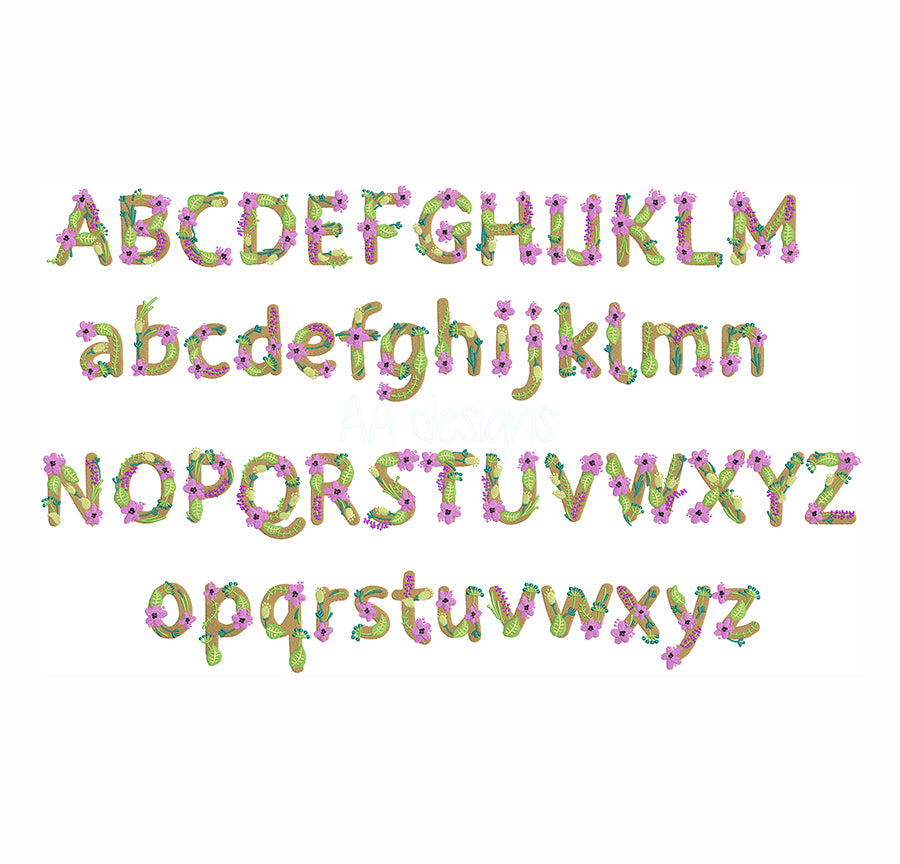 Bloom Embroidery Font