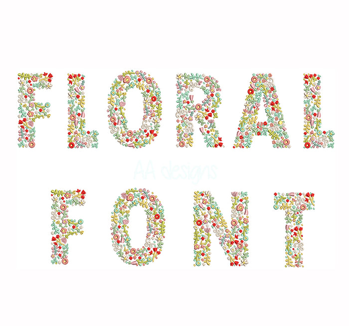 Floral Embroidery Font