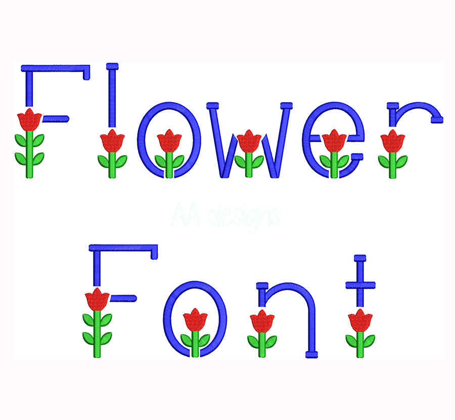 Flower Embroidery Font