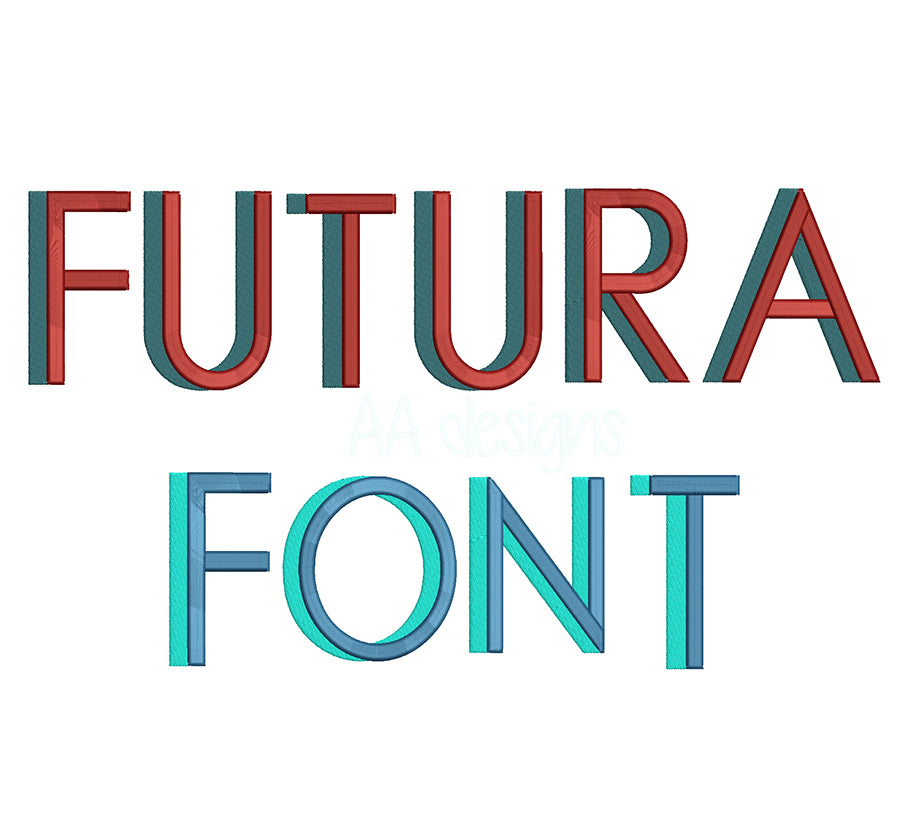 Embroidery 3D Puff Font - FUTURA. 3D puff embroidery font. BX format also included