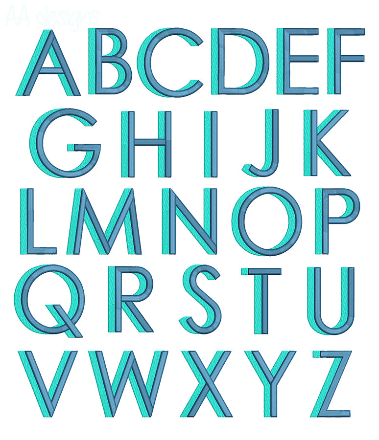 Futura Block Embroidery Font