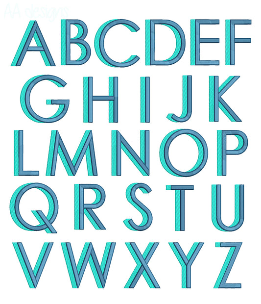Futura Block Embroidery Font