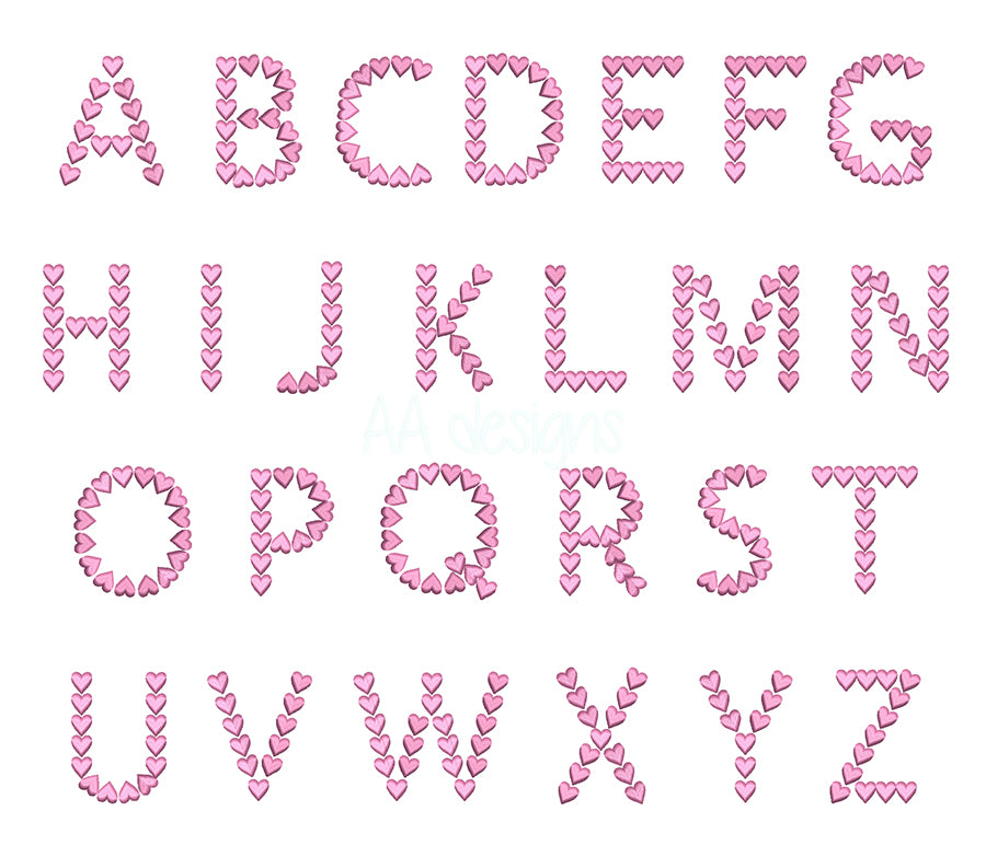 Heart Embroidery Font