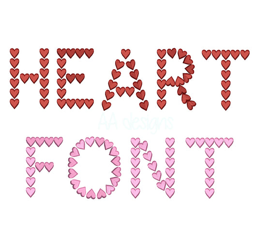 Heart Embroidery Font