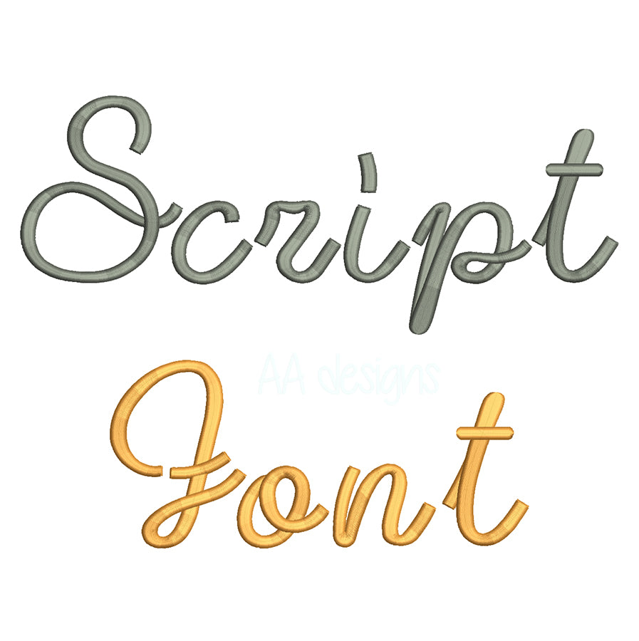 Script 3D puff embroidery digital font. 3D puff foam in Script font. BX PES DST embroidery font