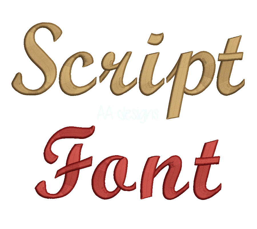 Script 3D puff embroidery digital font. 3D puff foam embroidery alphabet. BX PES DST embroidery font