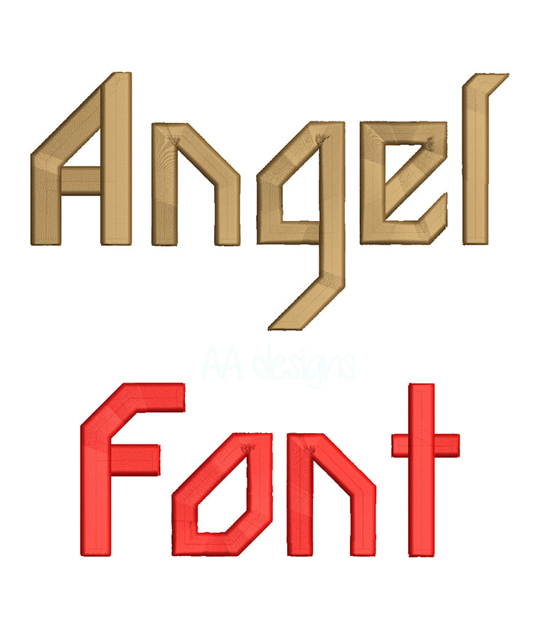 Angel 3D puff embroidery digital font. 3D puff foam embroidery digital file for instant download. PES DST BX and all files for your embroidery machine
