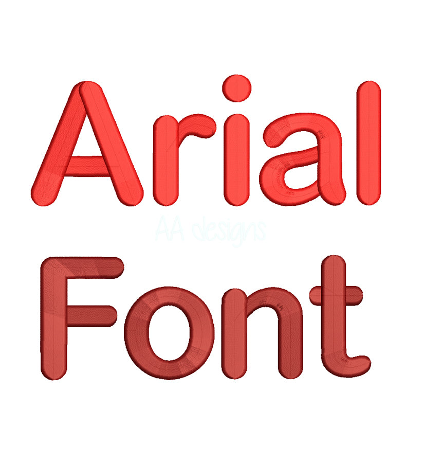 Arial Round 3D puff embroidery digital font. 3D puff foam embroidery font for instant download. PES DST BX and all files for your embroidery machine