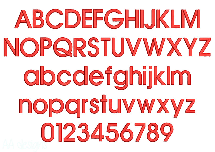 Avan 3D puff embroidery digital font. 3D puff foam embroidery font for instant download. PES DST BX and all files for your embroidery machine