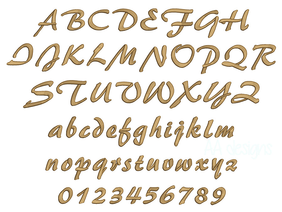 Carla puff embroidery digital font. 3D puff foam embroidery font for instant download. PES DST BX and all files for your embroidery machine