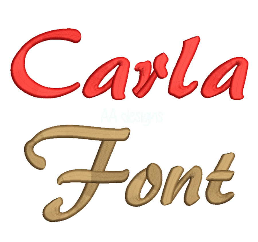 Carla puff embroidery digital font. 3D puff foam embroidery font for instant download. PES DST BX and all files for your embroidery machine