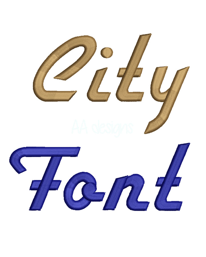 City 3D puff embroidery digital font. 3D puff foam embroidery font for instant download. PES DST BX and all files for your embroidery machine