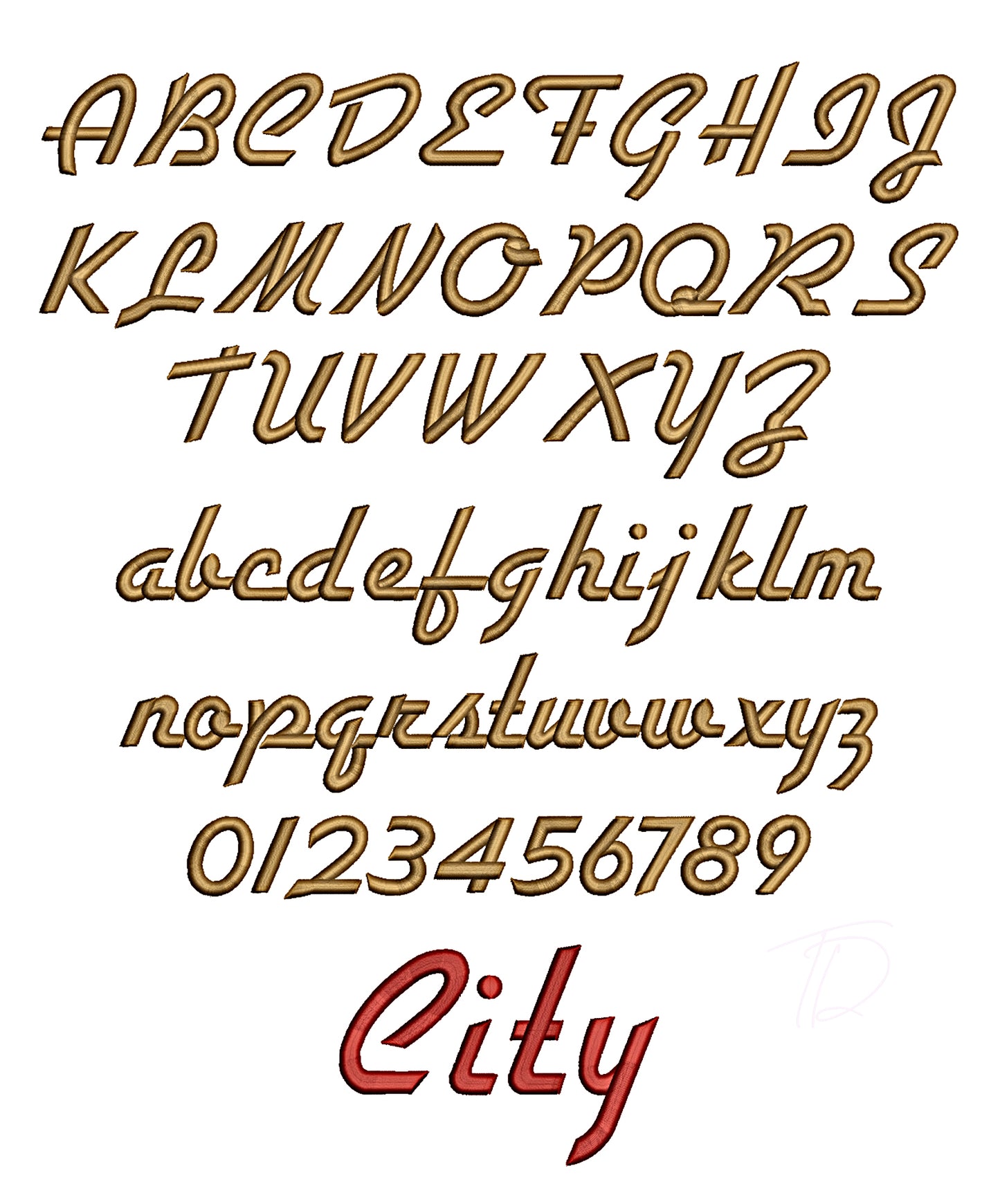 City 3D puff embroidery digital font. 3D puff foam embroidery font for instant download. PES DST BX and all files for your embroidery machine