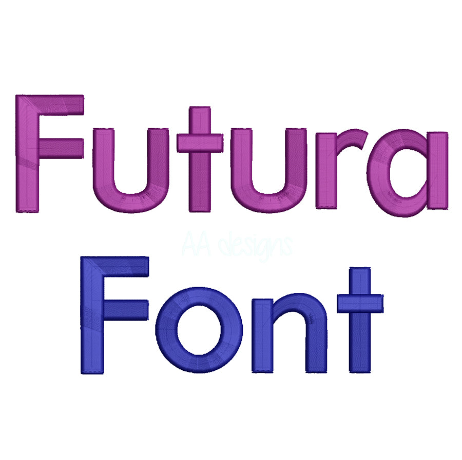 Futura 3D puff embroidery digital font. Machine embroidery alphabet in 3D puff digital file. PES DST BX and all files for embroidery machine