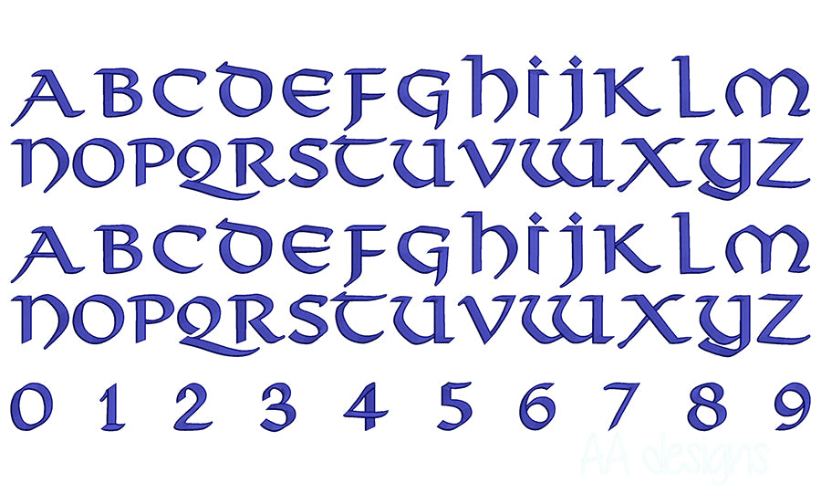 Viking 3D puff embroidery digital font. Machine embroidery alphabet in 3D puff foam. PES DST BX and all files for embroidery machine