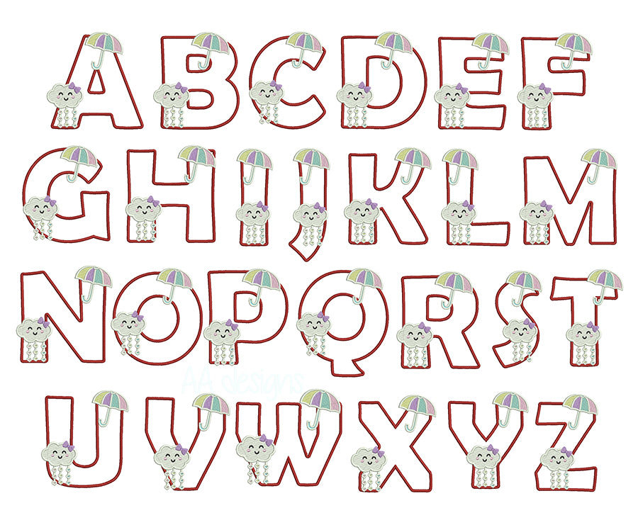 Sun Baby Applique Embroidery Font