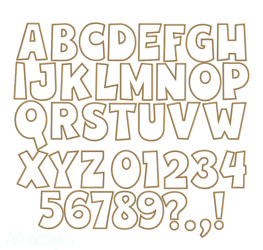 Hippy App embroidery digital font. Machine embroidery in applique. Embroidery font, embroidery alphabet, embroidery monogram font. BX format