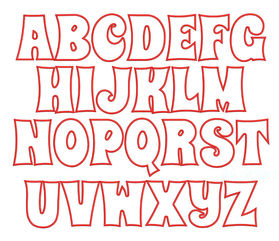 Wild Applique Embroidery Font