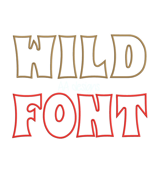Wild Applique Embroidery Font