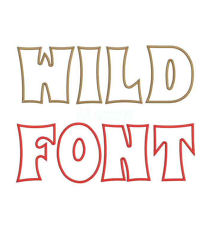 Wild Applique Embroidery Font