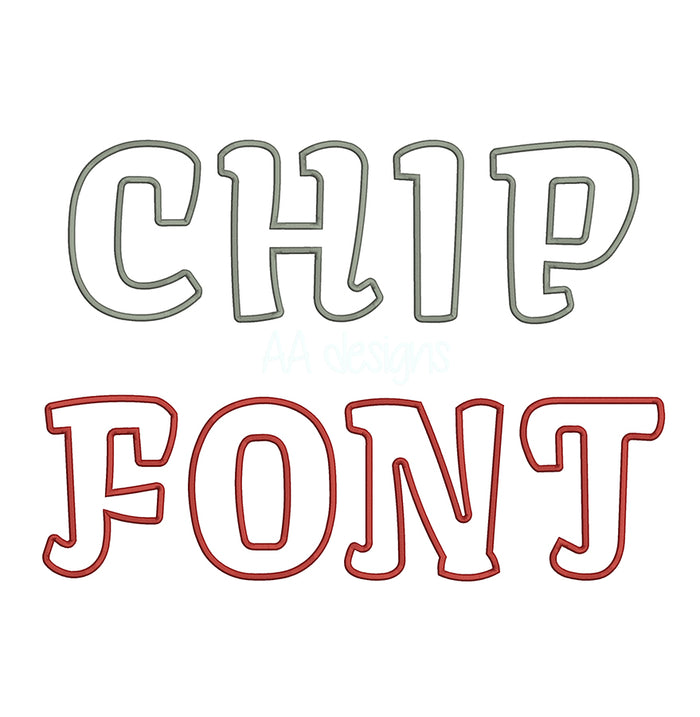 Crispy Chips Applique Embroidery Font