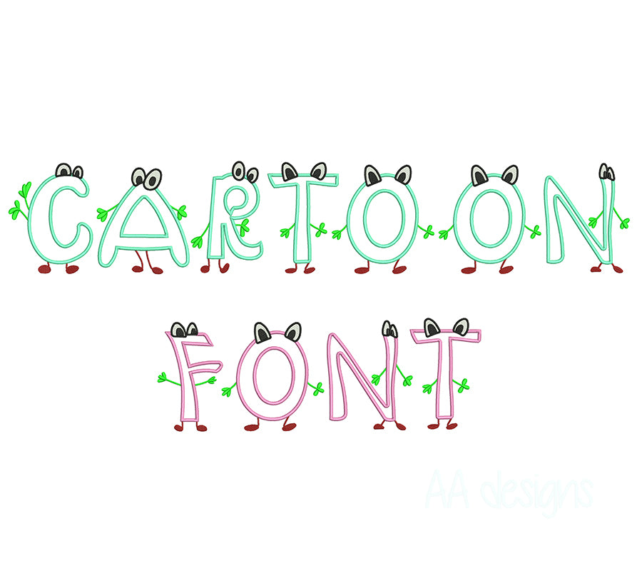Cartoon Applique Embroidery Font