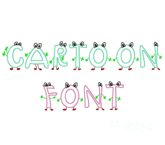 Cartoon Applique Embroidery Font
