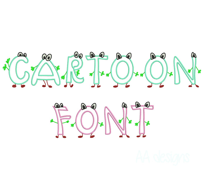 Cartoon Applique Embroidery Font