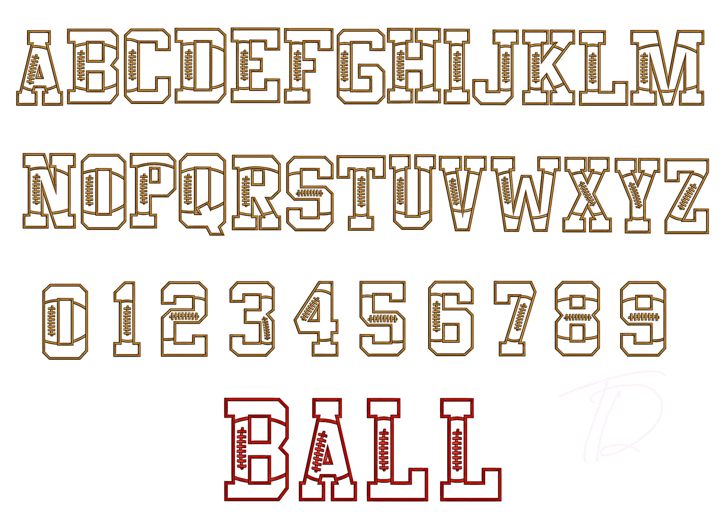 Football Applique embroidery digital font. Machine embroidery alphabet in applique. Embroidery font, embroidery alphabet, embroidery monogram font, machine embroidery font, embroidery lettering, BX embroidery font, PES font embroidery, DST font embroidery