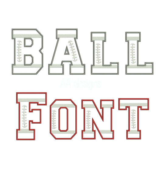Football Applique Embroidery Font