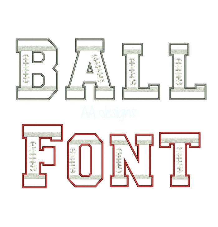 Football Applique Embroidery Font