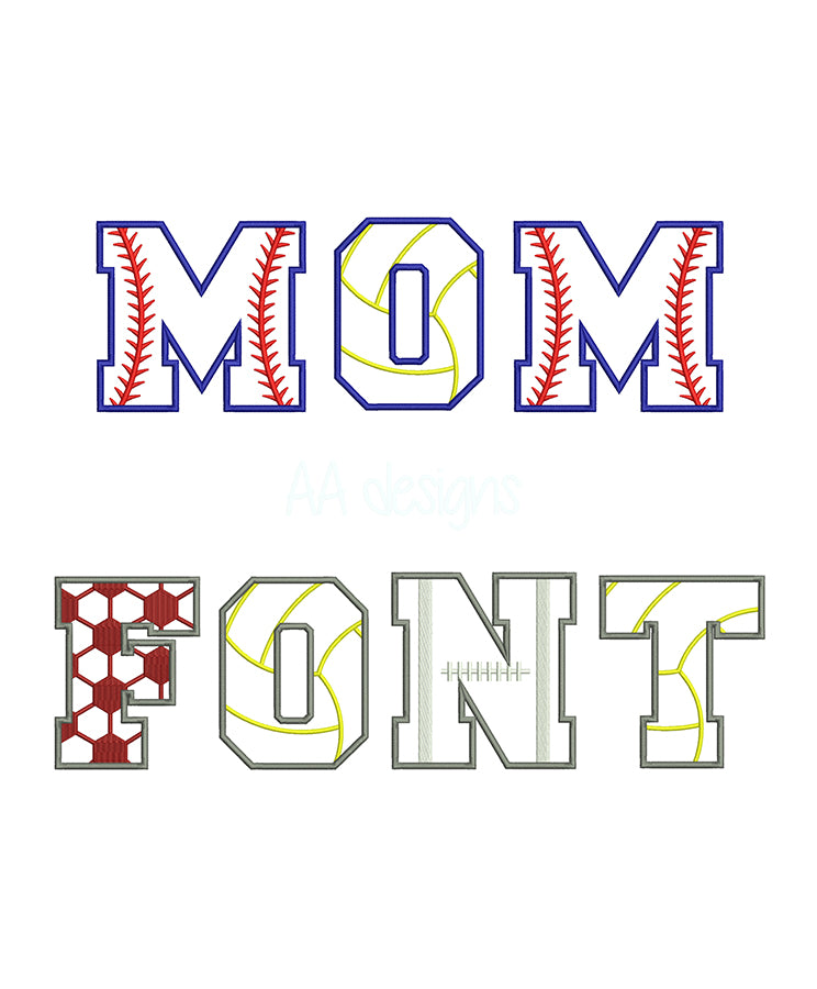 Sport App embroidery digital font