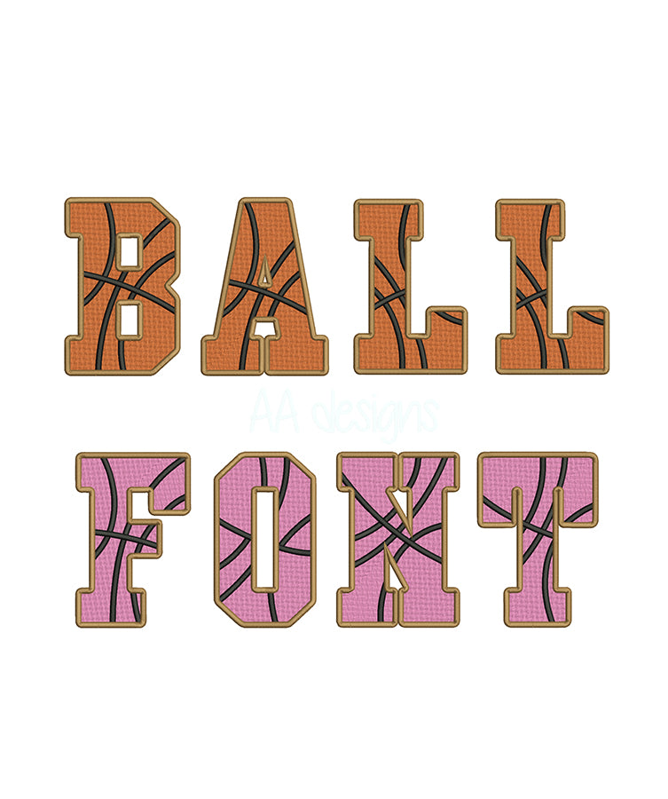 Basketball Embroidery Digital Font