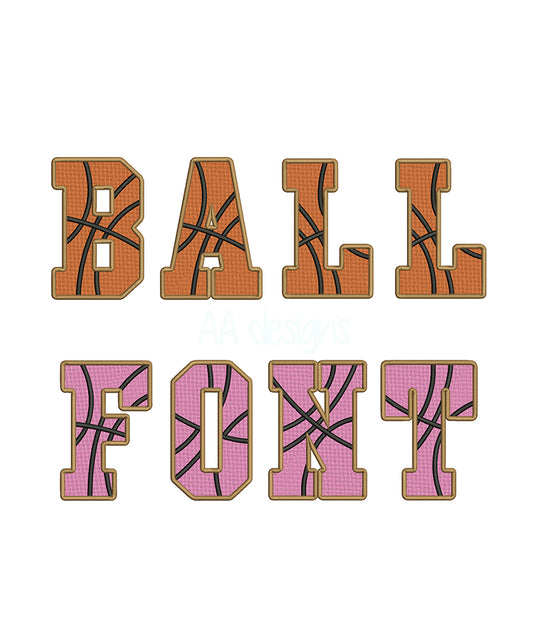 Basketball Embroidery Digital Font