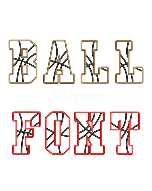 Basketball Applique Embroidery Font