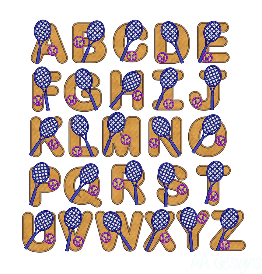 Tennis Embroidery Digital Font