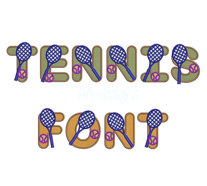Tennis Embroidery Digital Font