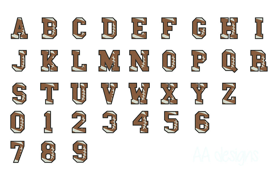 Soccer Ball Embroidery Digital Font