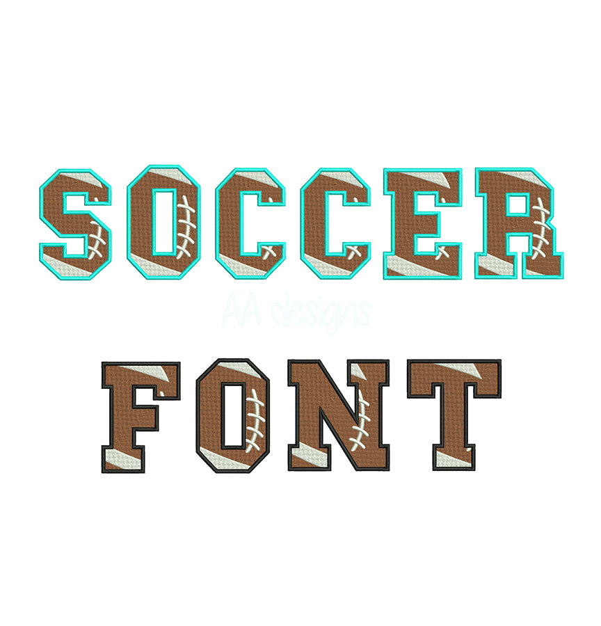 Soccer Ball Embroidery Digital Font