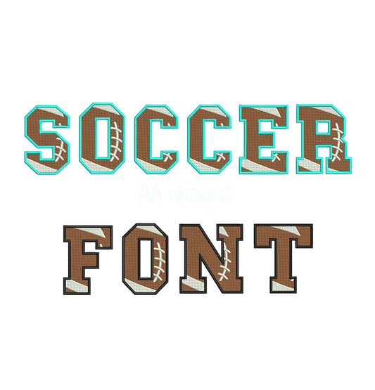 Soccer Ball Embroidery Digital Font