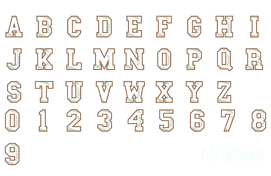 Soccer Ball Applique Embroidery Font
