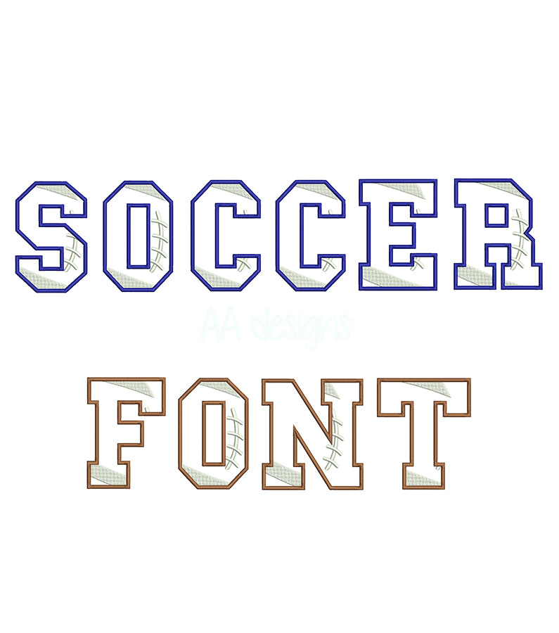 Soccer Ball Applique Embroidery Font