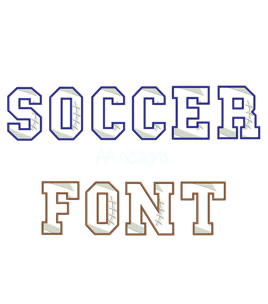 Soccer Ball Applique Embroidery Font